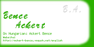bence ackert business card
